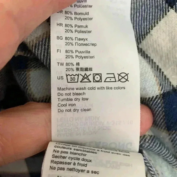 Billabong men’s long sleeve,  midweight flannel button down, w 1 front pocket - Picture 8 of 9